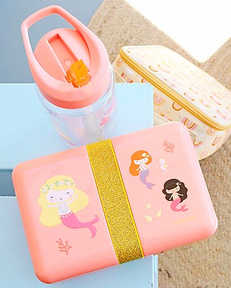 A Little Lovely Company Contenitore Porta Pranzo da Decorare - Sirene - Senza BPA! Contenitori Latte e Snack