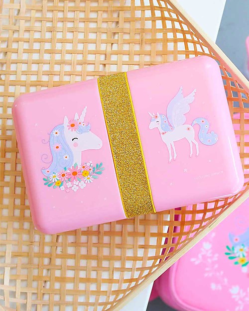 A Little Lovely Company Contenitore Porta Pranzo da Decorare - Unicorno - Senza BPA! Porta Merenda