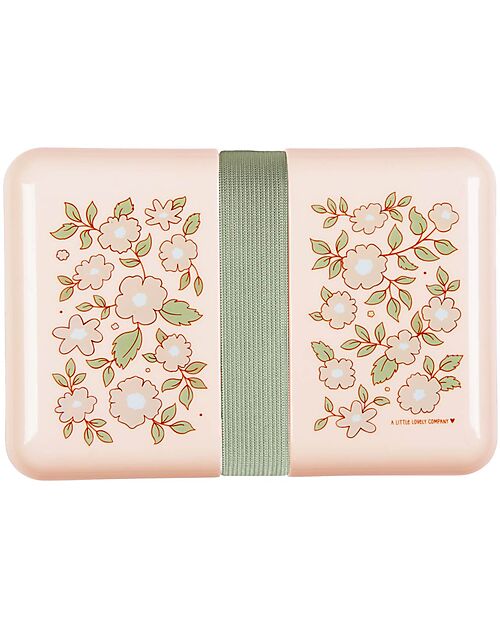 A Little Lovely Company Contenitore Porta Pranzo - Fiori Rosa - Senza BPA! Porta Merenda