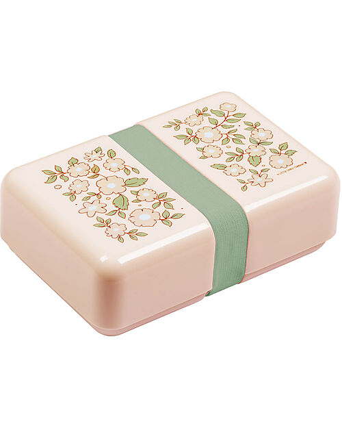 A Little Lovely Company Contenitore Porta Pranzo - Fiori Rosa - Senza BPA! Porta Merenda