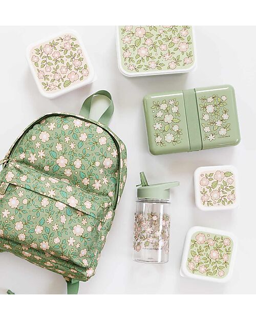 A Little Lovely Company Contenitore Porta Pranzo - Fiori Salvia - Senza BPA! Porta Merenda