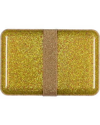A Little Lovely Company Contenitore Porta Pranzo Glitter - Oro - Senza BPA! Contenitori Termici