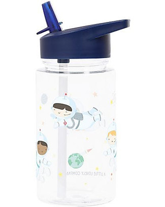 A Little Lovely Company Drink Bottle 450 ml - Astronauts - BPA Free! BPA-Free Bottles