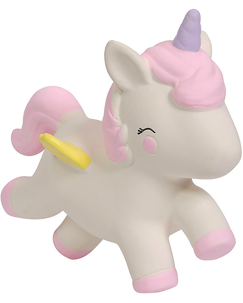 A Little Lovely Company Gioco da Dentizione, Unicorno Bianco - 100% Gomma Naturale Massaggiagengive