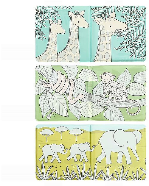 A Little Lovely Company Gioco Libro da Bagno - Savanna friends - Si Colora al Contatto con l'Acqua! Giochi Bagno