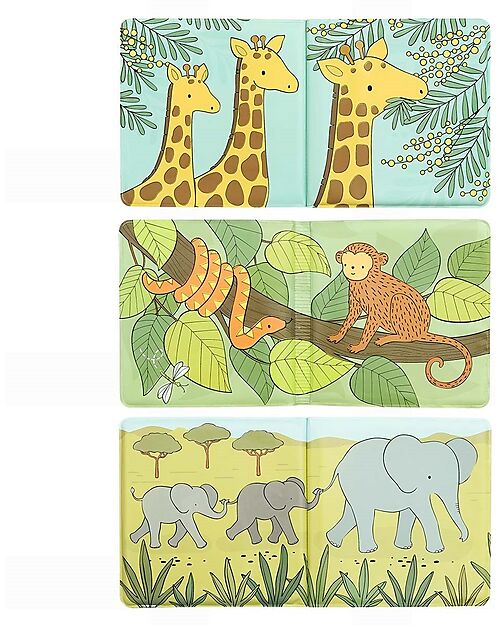 A Little Lovely Company Gioco Libro da Bagno - Savanna friends - Si Colora al Contatto con l'Acqua! Giochi Bagno