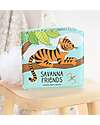 A Little Lovely Company Gioco Libro da Bagno - Savanna friends - Si Colora al Contatto con l'Acqua! Giochi Bagno