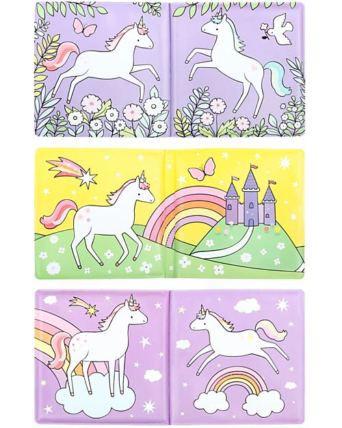 A Little Lovely Company Gioco Libro da Bagno - Unicorn Dreams - Si Colora al Contatto con l'Acqua! Giochi Bagno