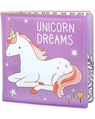 A Little Lovely Company Gioco Libro da Bagno - Unicorn Dreams - Si Colora al Contatto con l'Acqua! Giochi Bagno