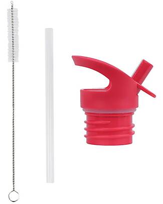 A Little Lovely Company Kit Tappo Cannuccia e Scovolino - Ciliegie Felici Accessori Borracce