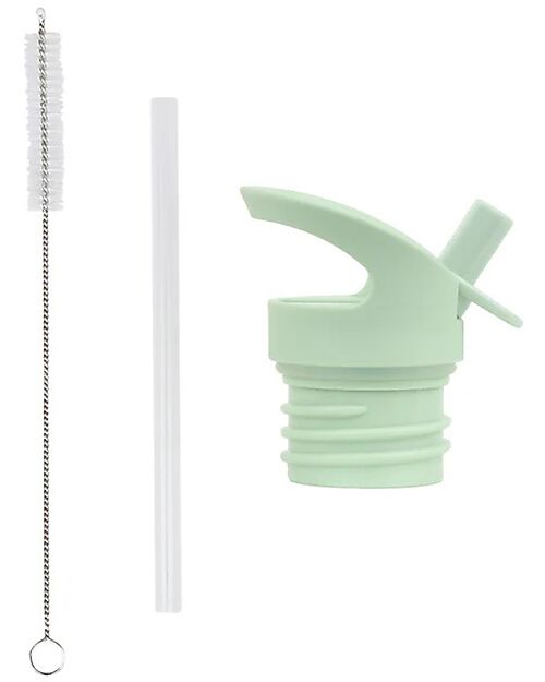 A Little Lovely Company Kit Tappo Cannuccia e Scovolino - Dinosauro Accessori Borracce