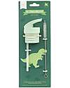 A Little Lovely Company Kit Tappo Cannuccia e Scovolino - Dinosauro Accessori Borracce