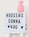 A Little Lovely Company Lightbox A4 con Alimentatore + 85 Lettere, Rosa Lampade da Comodino