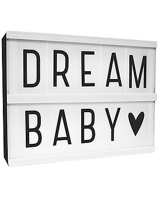 A Little Lovely Company Lightbox A5 con con 85 Lettere, Nero Lampade Comodino