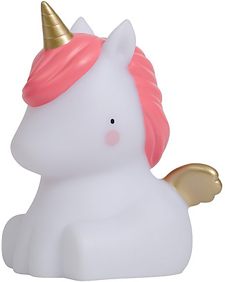 A Little Lovely Company Limited Edition - Luce Piccola LED, Unicorno Gold- Bianco e Rosa Lampade Comodino