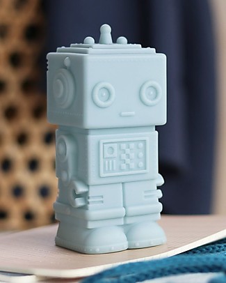 A Little Lovely Company Little LED Light - Robot - Smokey Blue Bedside Lamps
