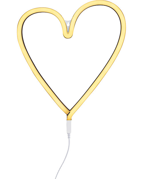 A Little Lovely Company Luce a Neon, LED, Cuore - Giallo Lampade da Parete