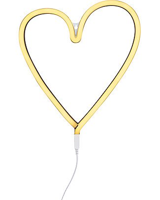 A Little Lovely Company Luce a Neon, LED, Cuore - Giallo Lampade Da Parete