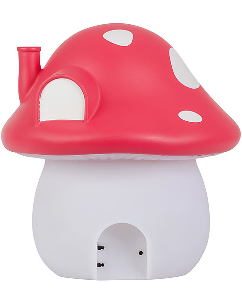 A Little Lovely Company Luce da Notte LED, Casetta Fungo con adesivi - Rosso Lampade da Comodino
