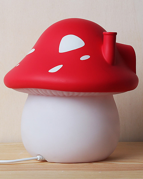 A Little Lovely Company Luce da Notte LED, Casetta Fungo con adesivi - Rosso Lampade da Comodino