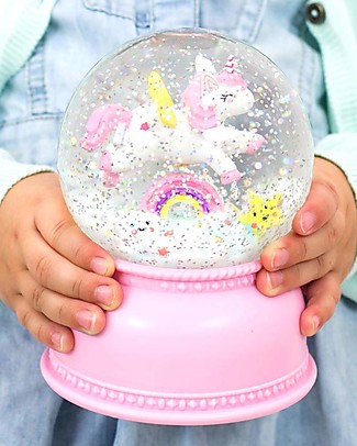 A Little Lovely Company Luce Grande LED, Palla di Neve, Unicorno - Rosa Lampade Comodino