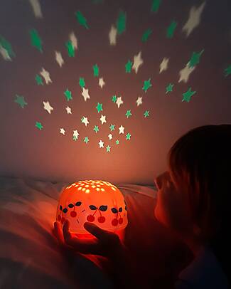 A Little Lovely Company Luce LED Proiettore - Ciliegie - Stelle Lampade da Notte