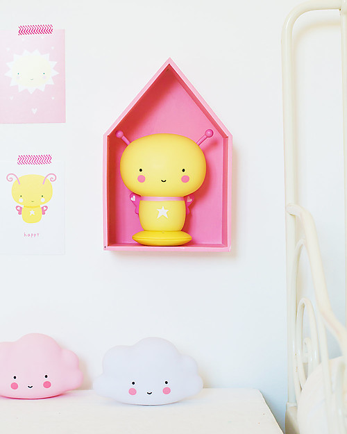 A Little Lovely Company Luce Notte Ricaricabile, Farfalla - Giallo e Rosa Lampade da Comodino