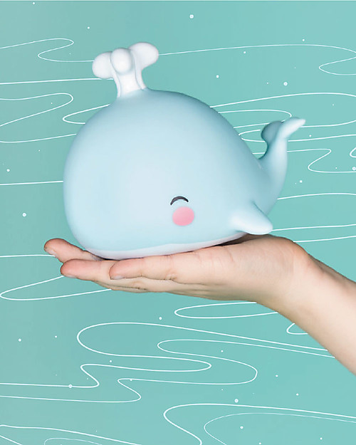 A Little Lovely Company Luce Piccola LED, Balenottera - Celeste Lampade da Comodino
