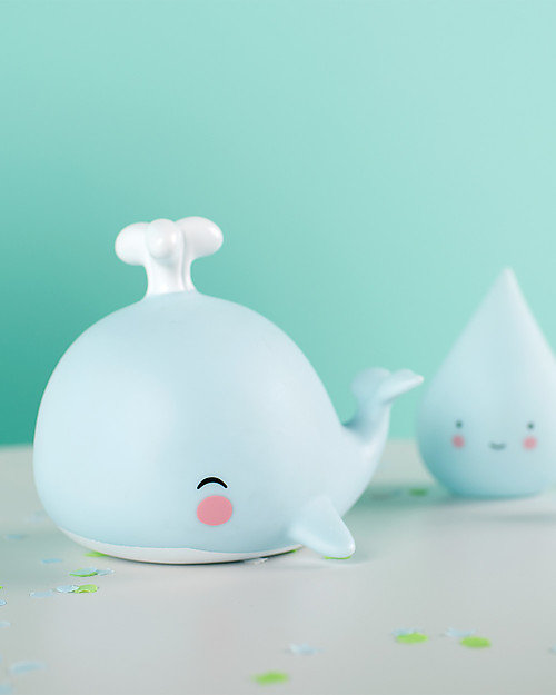 A Little Lovely Company Luce Piccola LED, Balenottera - Celeste Lampade da Comodino