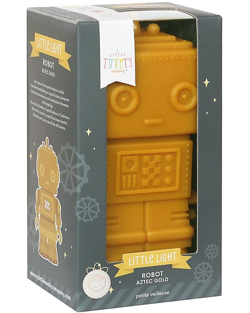A Little Lovely Company Luce Piccola LED - Robot - Aztec Gold Lampade da Comodino