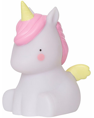A Little Lovely Company Luce Piccola LED, Unicorno - Bianco e Rosa Lampade Comodino