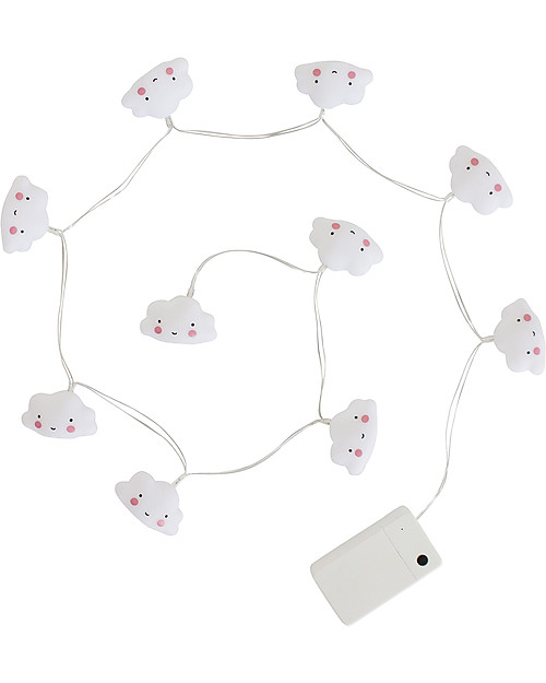 A Little Lovely Company Lucine LED a Ghirlanda, Nuvolette - Bianco Lampade da Parete