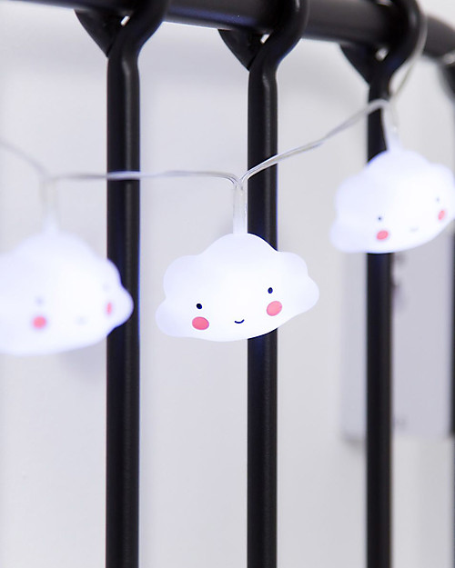 A Little Lovely Company Lucine LED a Ghirlanda, Nuvolette - Bianco Lampade da Parete