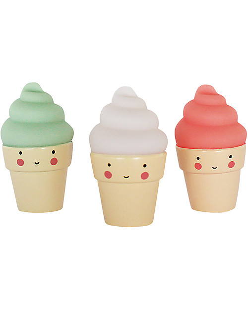 A Little Lovely Company Minis, 3 Coni Gelato - Verde/Bianco/Rossa Decorazioni da Parete