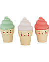 A Little Lovely Company Minis, 3 Coni Gelato - Verde/Bianco/Rossa Decorazioni da Parete