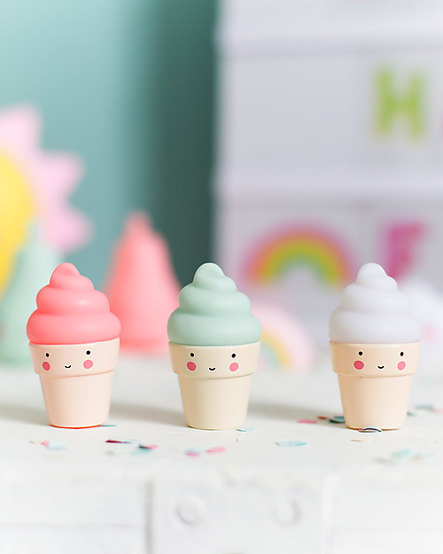 A Little Lovely Company Minis, 3 Coni Gelato - Verde/Bianco/Rossa Decorazioni da Parete