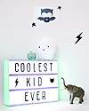 A Little Lovely Company NUOVO MODELLO! Lightbox A4, Menta, con Alimentatore + 85 Lettere Lampade da Comodino