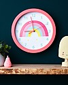 A Little Lovely Company Orologio Arcobaleno, Rosa - Con i numeri! Decorazioni da Parete