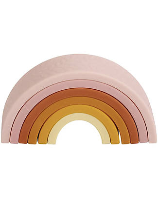 A Little Lovely Company OUTLET - Arcobaleno Impilabile in Silicone Alimentare - Tramonto - Pezzo di Showroom Giochi per Neonati_