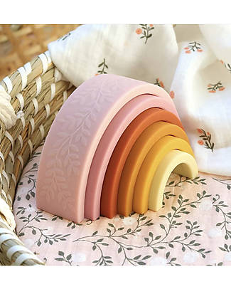 A Little Lovely Company OUTLET - Arcobaleno Impilabile in Silicone Alimentare - Tramonto - Pezzo di Showroom Giochi per Neonati_
