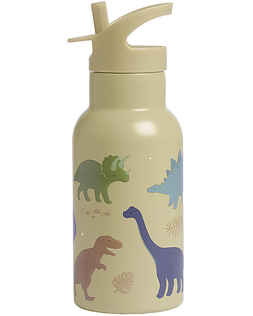 A Little Lovely Company OUTLET - Borraccia in Acciaio Inossidabile - 350 ml - Dinosauri - Pezzo di Showroom Borracce Termiche