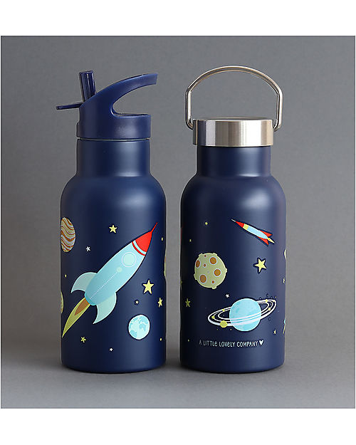 A Little Lovely Company OUTLET - Borraccia in Acciaio Inossidabile - 350 ml - Spazio - Pezzo di Showroom Borracce Termiche