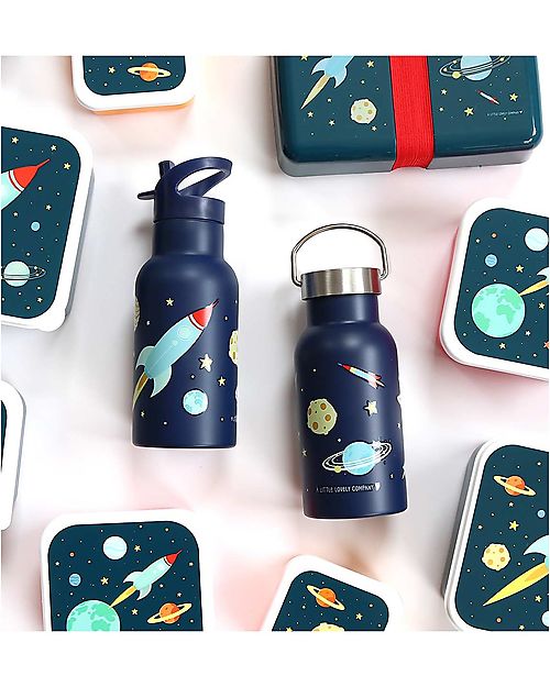 A Little Lovely Company OUTLET - Borraccia in Acciaio Inossidabile - 350 ml - Spazio - Pezzo di Showroom Borracce Termiche