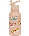 A Little Lovely Company OUTLET - Borraccia Termica in Acciaio Inossidabile - 350 ml - Farfalle Borracce Termiche