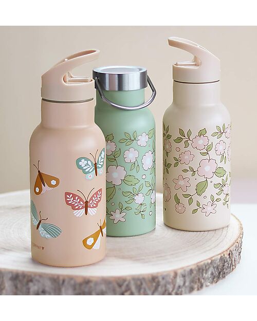 A Little Lovely Company OUTLET - Borraccia Termica in Acciaio Inossidabile - 350 ml - Farfalle Borracce Termiche