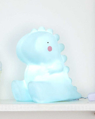 A Little Lovely Company OUTLET Luce Grande LED, T-Rex - Celeste - Pezzo di Showroom Lampade Comodino