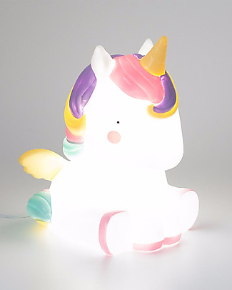 A Little Lovely Company OUTLET Luce Grande LED, Unicorno - Bianco e Rosa - Pezzo di Showroom Lampade Comodino