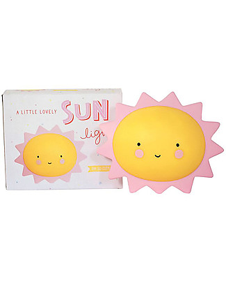 A Little Lovely Company OUTLET Luce Piccola LED, Sole - Giallo - Pezzo di Showroom Lampade Comodino