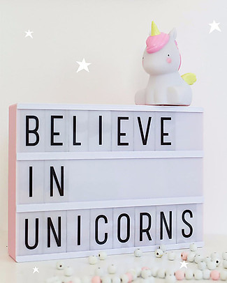 A Little Lovely Company OUTLET Luce Piccola LED, Unicorno - Bianco e Rosa - Pezzo di Showroom Lampade Comodino
