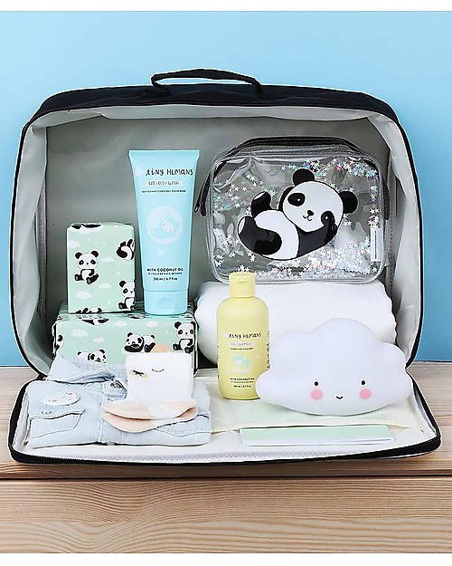 A Little Lovely Company OUTLET Valigetta Glitter, Panda - 42 x 31 x 15 cm - Pezzo di Showroom Borse da Viaggio
